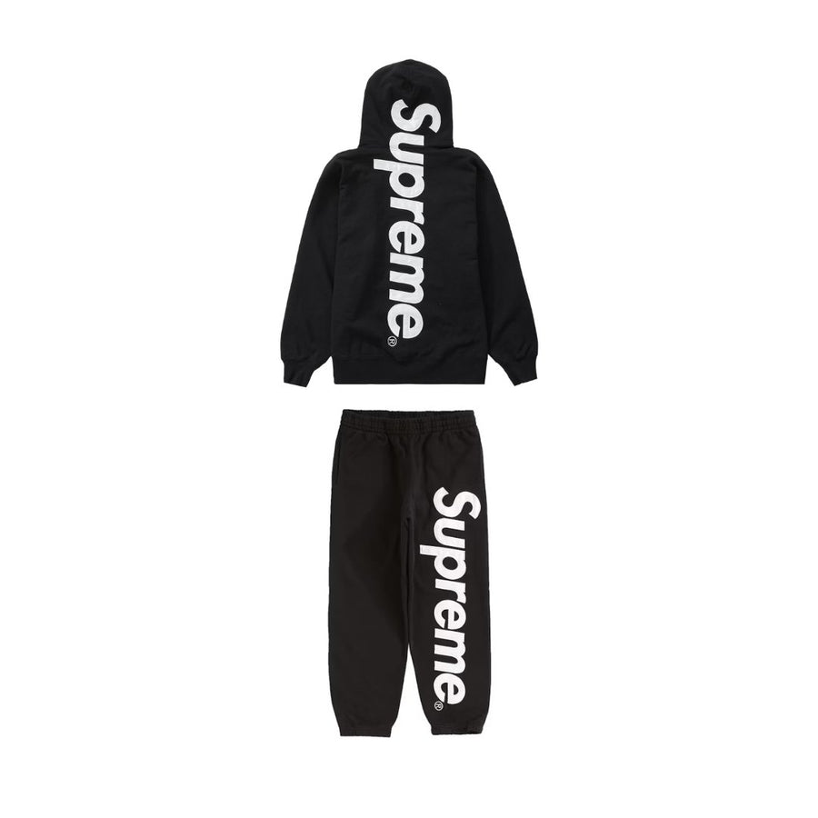 Supreme Satin Applique Hooded Sweatshirt & Sweatpant Set Black -  INSTAKICKSZ LTD