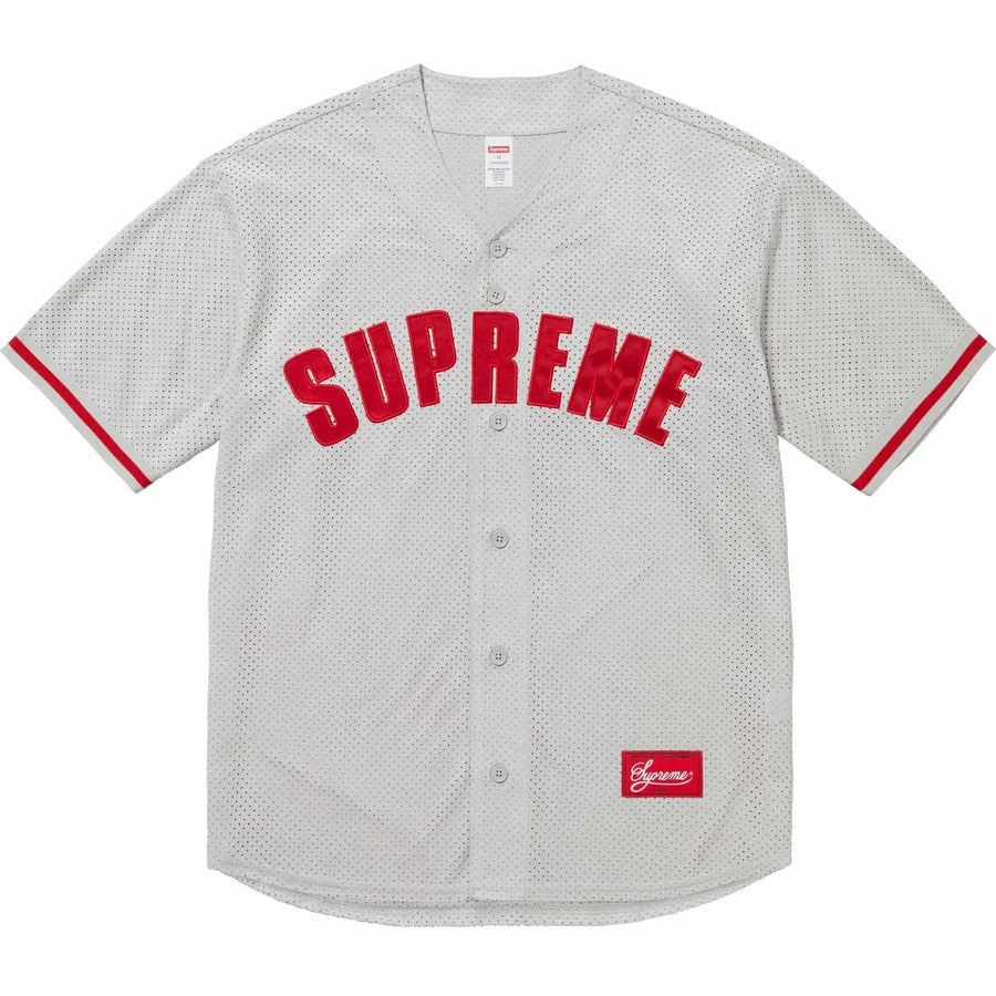 Supreme Ultrasuede Mesh Baseball Jersey Grey - INSTAKICKSZ LTD