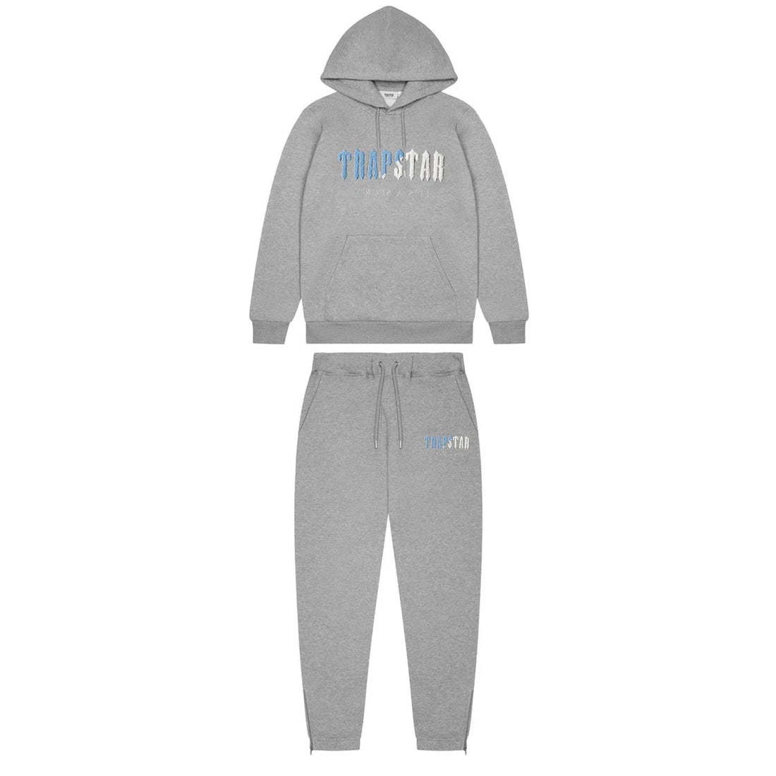 Trapstar Decoded Chenille Hooded Tracksuit - Grey Ice - INSTAKICKSZ LTD