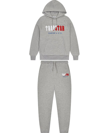 Trapstar Decoded Chenille Hooded Tracksuit - Grey/Blue/Red - INSTAKICKSZ LTD